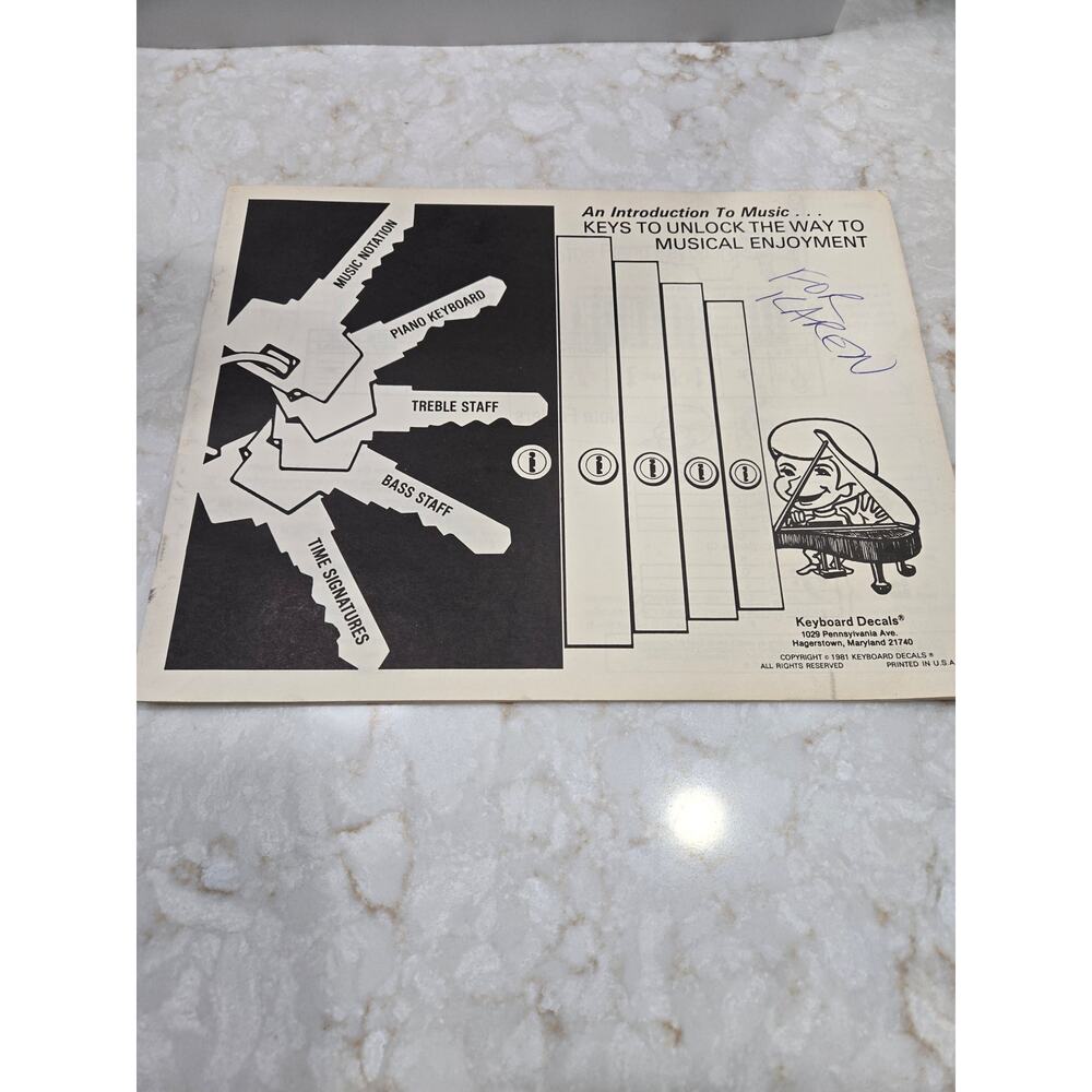 Vintage 1981 Keys To Unlock The Way To Musical Enjoyment Book Piano Music